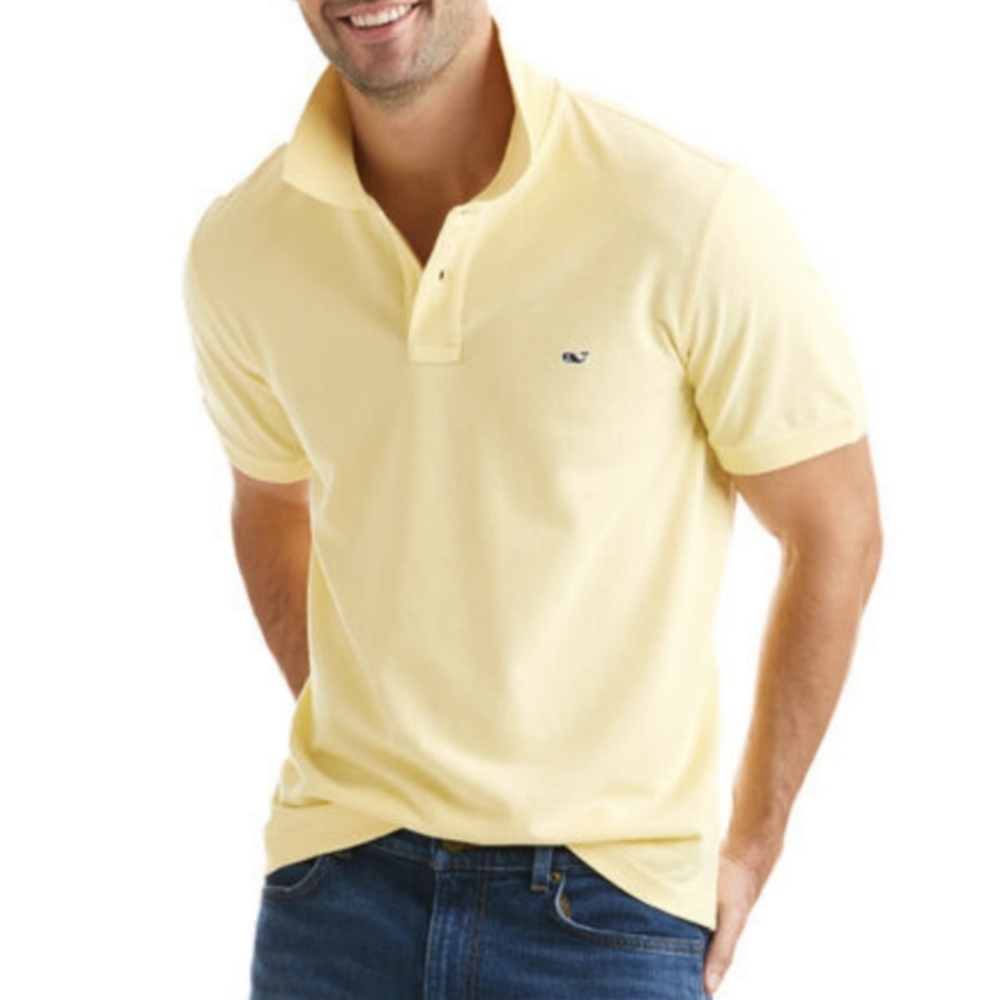 Vineyard Vines Butter Yellow Golf Polo Short Sleeve Shirt